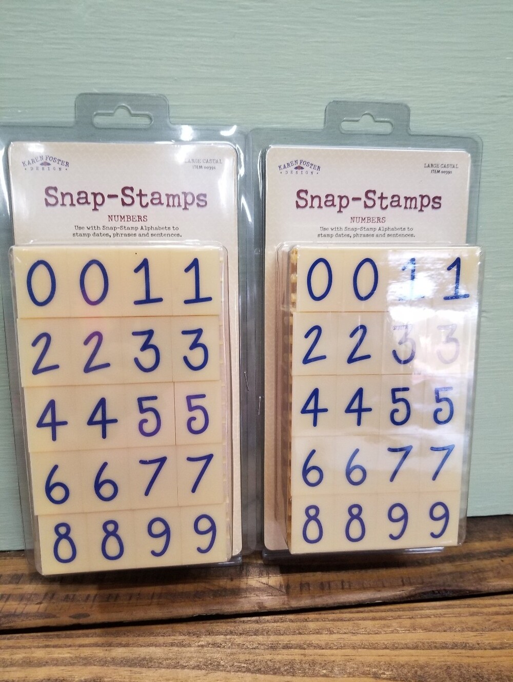 Snap Stamps Karen Foster Interlocking Numbers 2 Sets